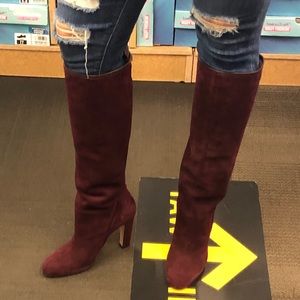 Stuart Weitzman Charlie Burgundy Suede boots NWB